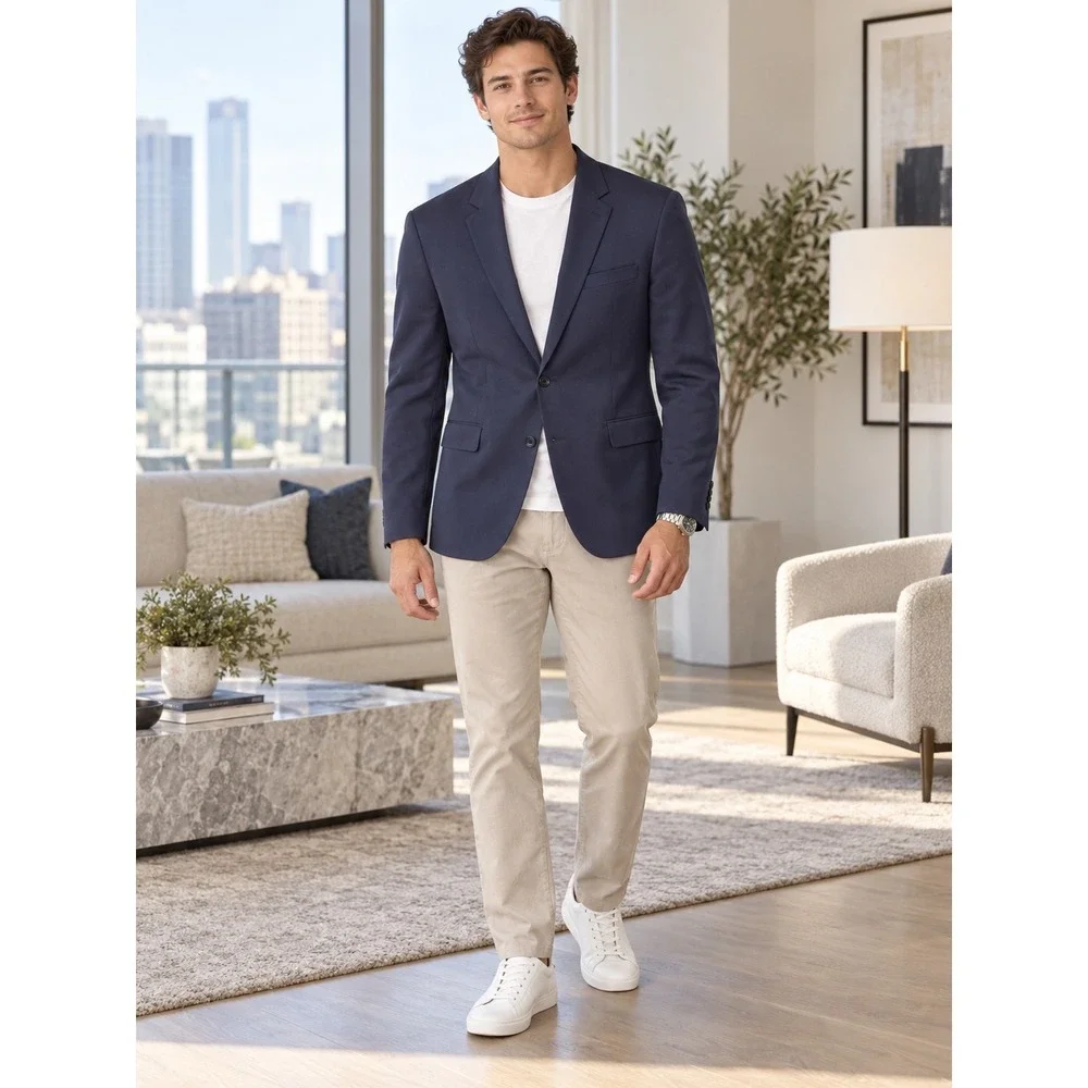 Brooks Brothers Explorer Madison Fit Navy Blue Wool Blend Blazer Jacket 46 REG